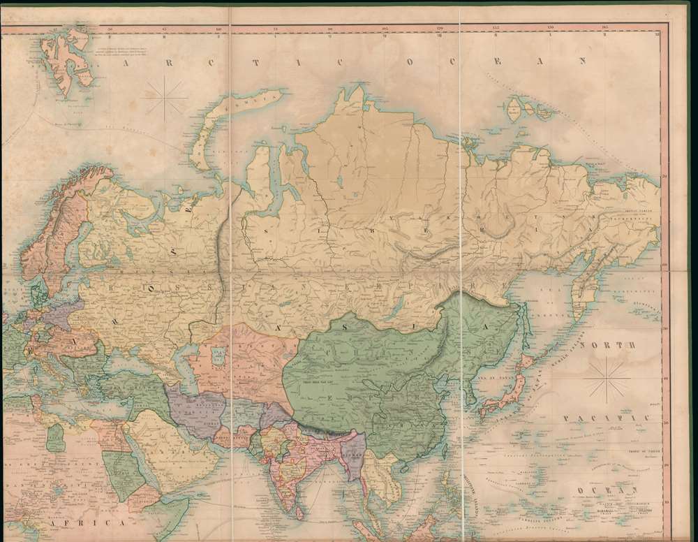 Johnstons' Commercial Chart of the World on Mercators Projection from the latest and Best Authorities Containing the Position of Every Place of Commercial Importance, Shhowing the Princial Currents of hte Ocean with their Direction and Rate of Progress.  With an Enlarged Map of Central Europe Showing the Railway Communication between the Different Countries, and Distinguishing the States which compose the German Customs Union. - Alternate View 6