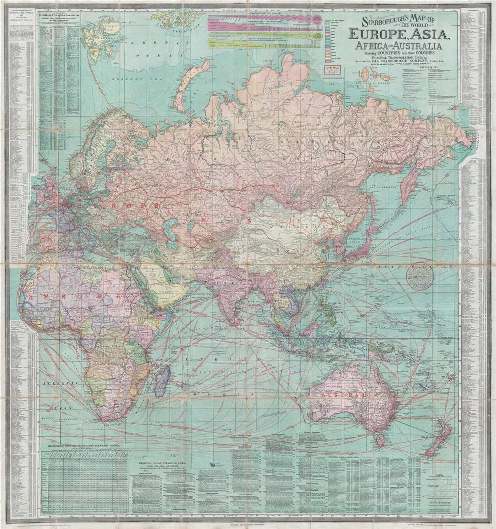 Scarborough's Map of the World North America and South America Shewing Countries and their Colonies Principal Transportation Lines etc. / Scarborough's Map of the World Eruope, Asia, Africa and Australia Shewing Countries and their Colonies Principal Transportation Lines etc. - Alternate View 3