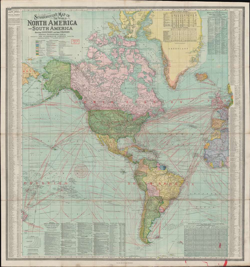 Scarborough's Map of the World North America and South America Shewing Countries and their Colonies Principal Transportation Lines etc. / Scarborough's Map of the World Eruope, Asia, Africa and Australia Shewing Countries and their Colonies Principal Transportation Lines etc. - Alternate View 1