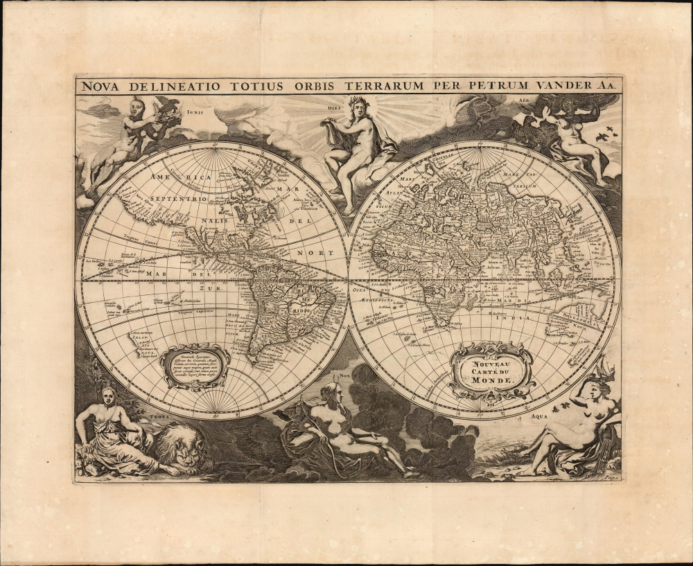 1660 / 1702 van Meurs / Vander Aa Map of the World