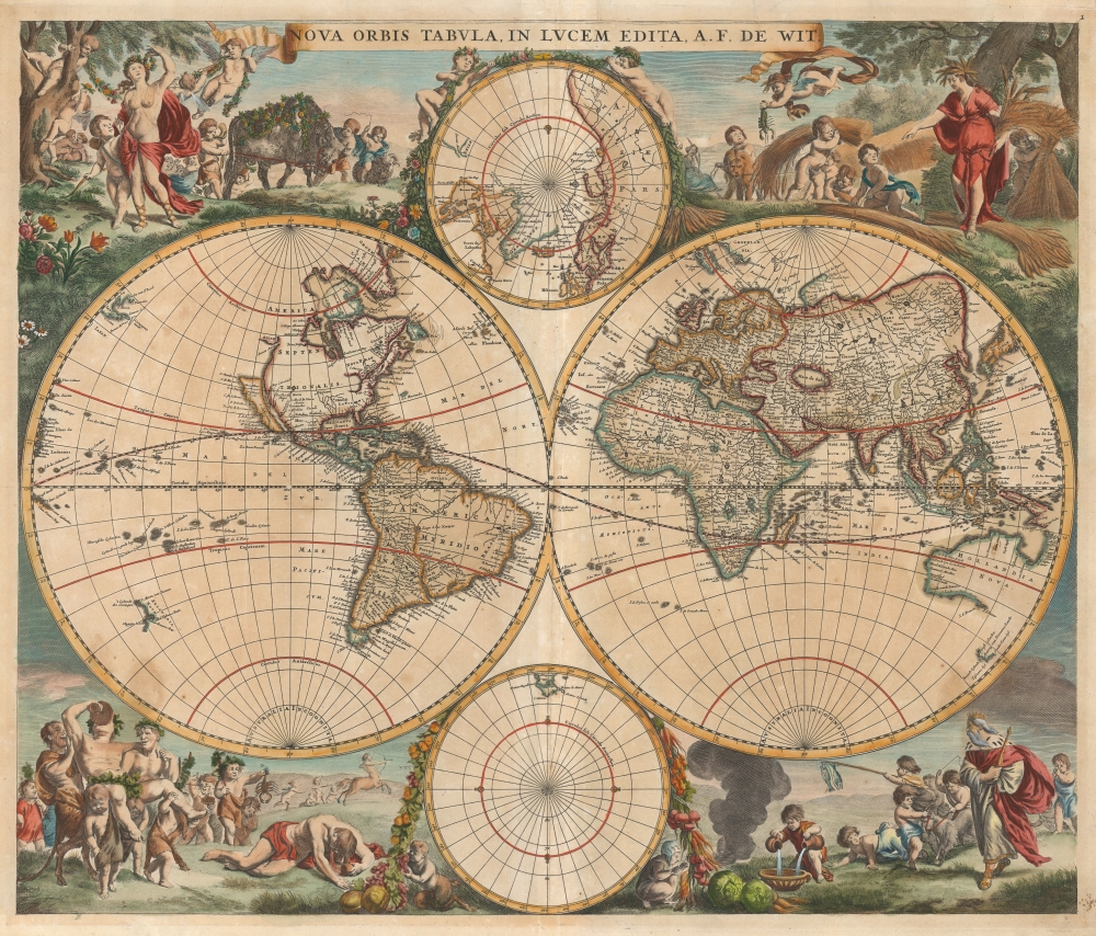 Nova Orbis Tabula In Lucem Edita, A.F.de Wit. - Main View