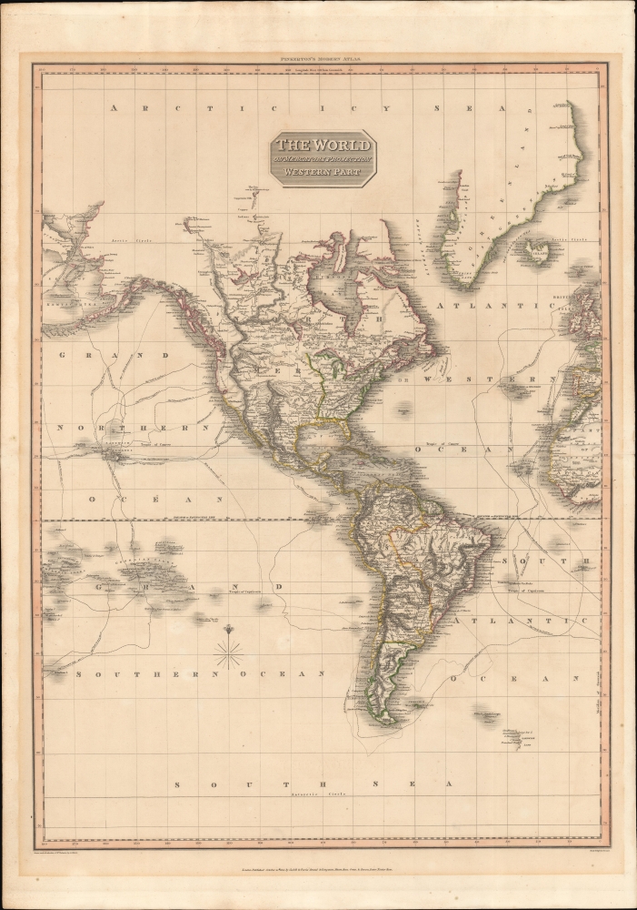 The World on Mercator's Projection Western Part. / The World on Mercator's Projection Eastern Part. - Alternate View 2