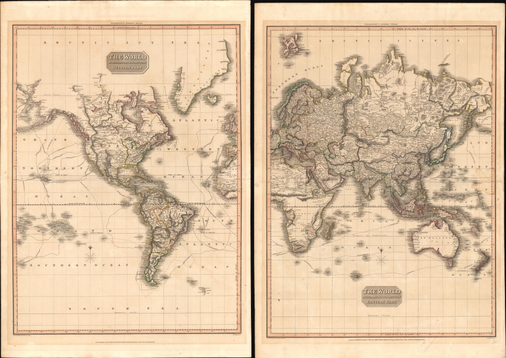 The World on Mercator's Projection Western Part. / The World on Mercator's Projection Eastern Part. - Main View
