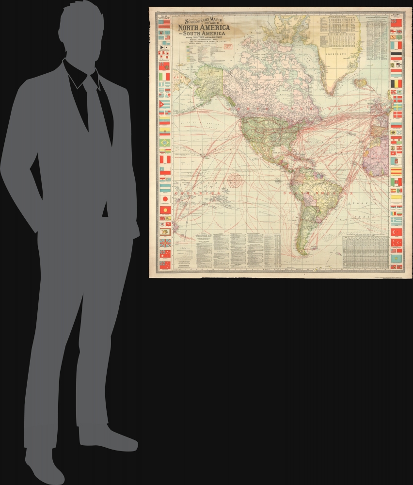Scarborough's Map of the World North America and South America Shewing Countries and their Colonies Principal Transportation Lines etc. / Scarborough's Map of the World Eruope, Asia, Africa and Australia Shewing Countries and their Colonies Principal Transportation Lines etc. - Alternate View 1
