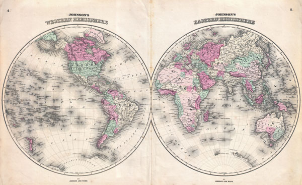 Johnson's Western Hemisphere. / Johnson's Eastern Hemisphere. - Main View