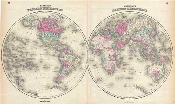 Johnson's Western Hemisphere. / Johnson's Eastern Hemisphere. - Main View