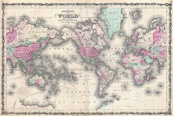Johnson's Map of the World on Mercator's Projection. - Main View