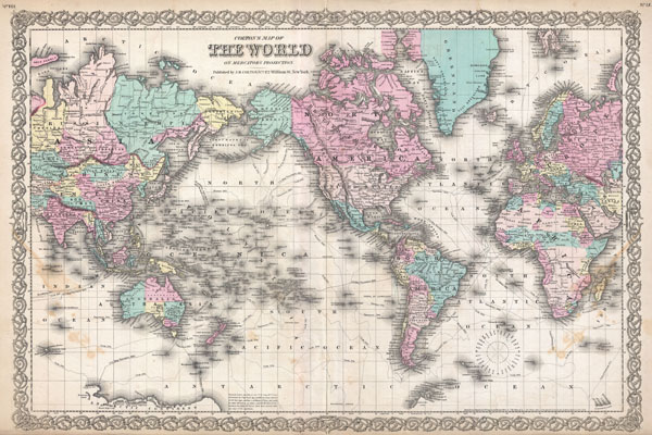 Colton's Map of The World on Mercator's Projection. - Main View