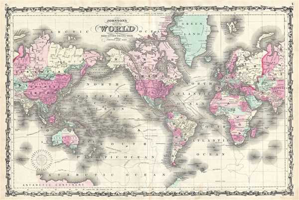 Johnson's Map of the World on Mercator's Projection. - Main View