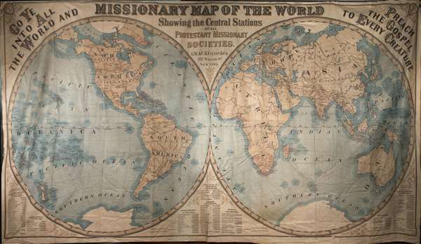 Missionary map of the world showing the central stations of all Protestant missionary societies. - Main View