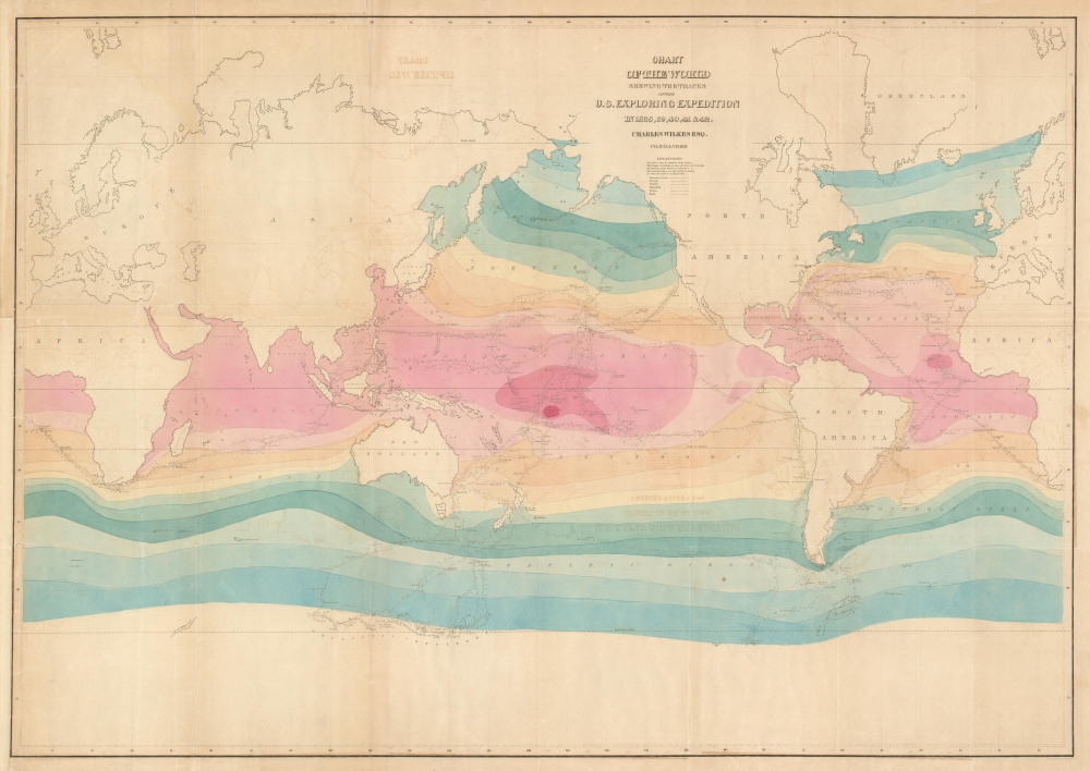 Chart of the World Shewing the tracks of the U.S. Exploring Expedition in 1838, 39, 40, 41 and 42. - Main View