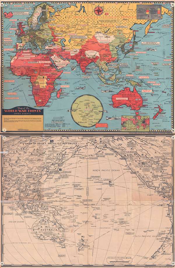 Map of the World War Fronts: Dated Events. - Main View