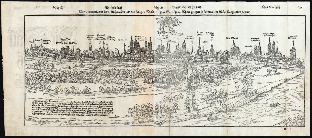 Ware abcontrafactur der loblichen/alten und des heiligen Reichs frei statt Wormbs am Rhein gelegen/so bei den alten Urbs Vangionum genant. - Main View