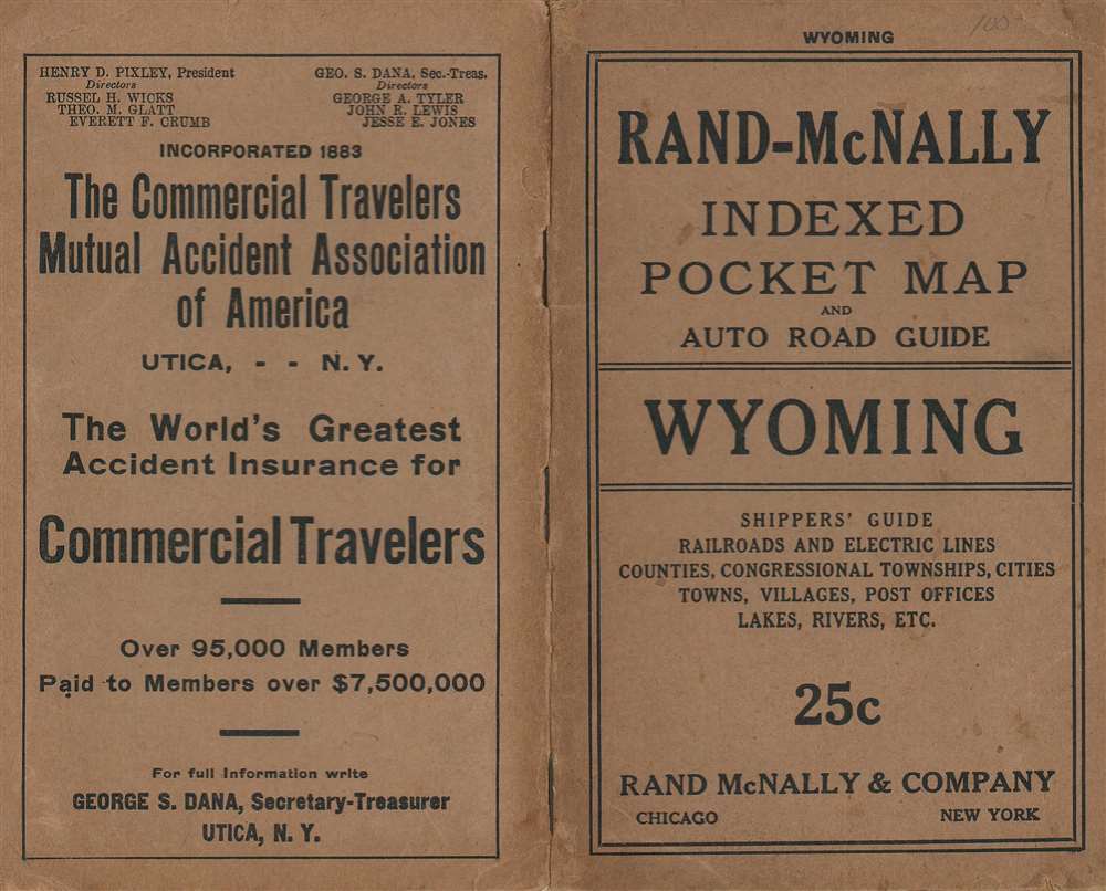 Rand-McNally Indexed Pocket Map and Auto Road Guide, Wyoming. - Alternate View 2