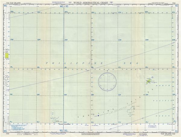 1957 U.S. Air Force Aeronautical Map of Yap Island, Caroline Islands, Pacific