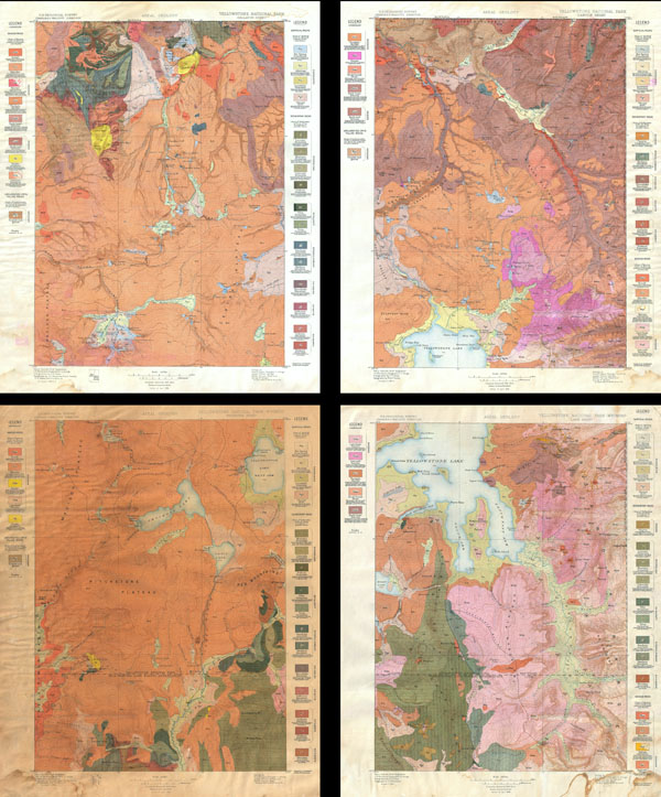 Yellowstone National Park, Gallatin Sheet. / Yellowstone National Park - Wyoming, Lake Sheet / Yellowstone National Park - Wyoming, Shoshone Sheet. / Yellowstone National Park, Canyon Sheet. - Main View