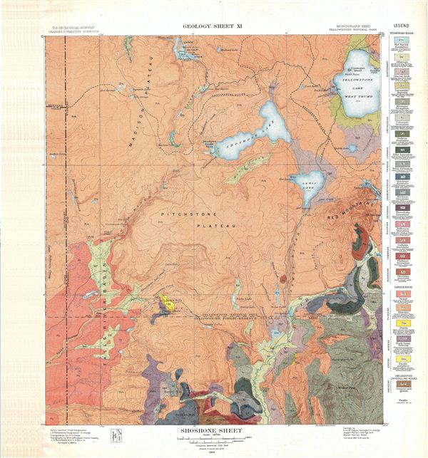 Shoshone Sheet.  Geology Sheet XI. - Main View