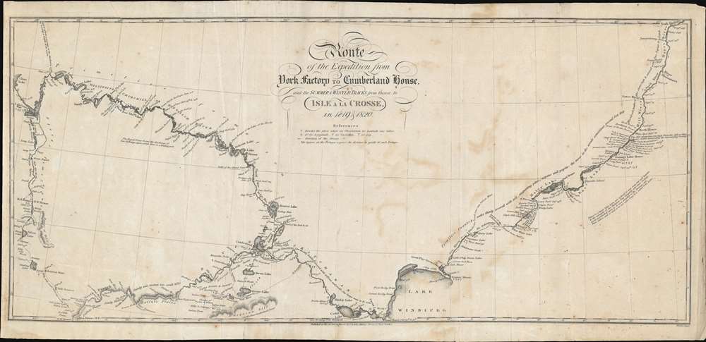Route of the Expedition from York County to Cumberland House and the Summer and Winter Tracks from thence to Isle a la Crosse in 1819 and 1820. - Main View