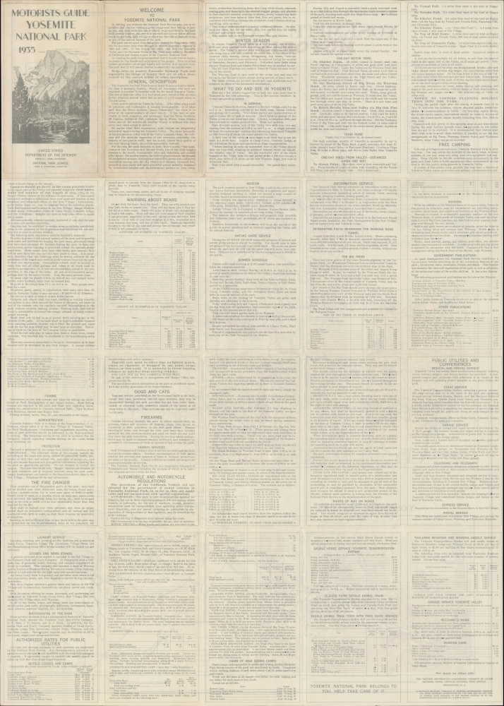 Yosemite National Park Motorists Guide. / Motorists Guide Yosemite National Park 1935. - Alternate View 2
