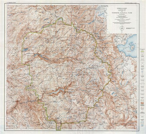 Topographic Map of Yosemite National Park California.: Geographicus ...