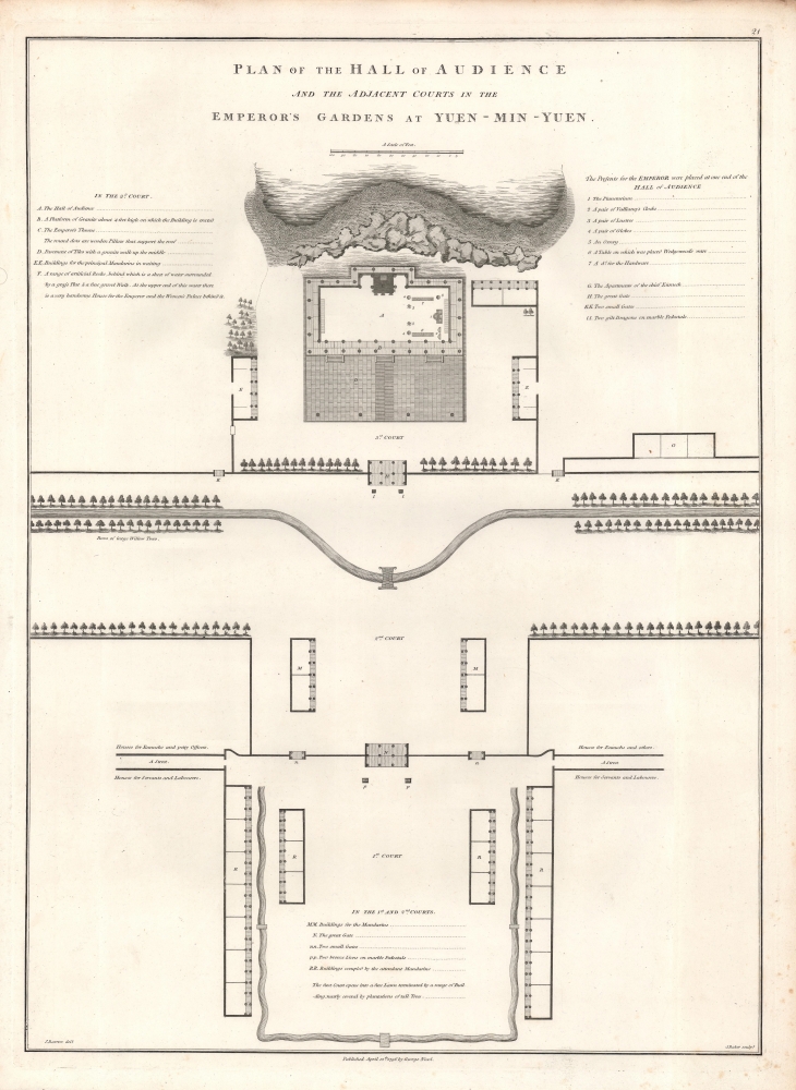 Plan of the Hall of Audience and the Adjacent Courts in the Emperor's Gardens at Yuen-Min-Yuen. - Main View