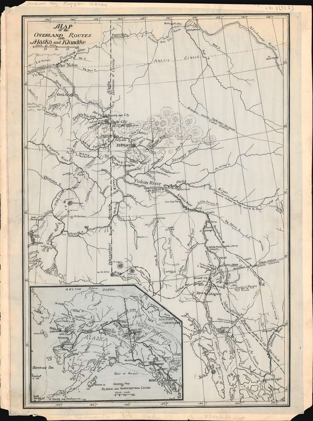 Map of the Overland Routes into Alaska and Klondike. - Main View