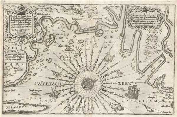 Zee Custe van Sweeden, otrent de Westernÿck en tgatt vann Stockholm, beginnende va Kalmar tot den Wigsteen en Rookoe gelegen bynnenn tgatt va Stockholm alfoe hem tlandt daer verthoont - Main View