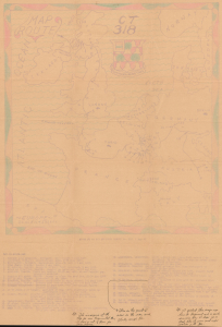 1945 Mimeographed WWII Route Map of the 318th Infantry Regiment in Europe