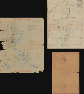 1944 Operation Neptune (D-Day) Manuscript Map Overlays of Normandy, France (Set of 3)