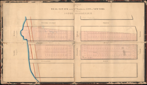 1848 Serrell Large Manuscript Plat Map of 70th to 72nd Streets, West Side of Manhattan