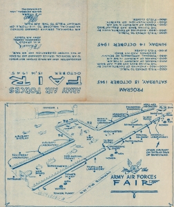 1945 Map of Army Air Forces Fair in Dayton, Ohio - the Future of Warfare