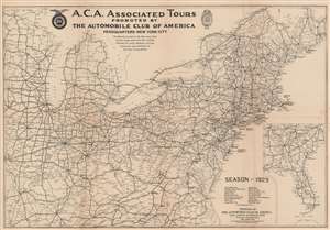 1929 Automobile Club Road Map of the Northeastern United States