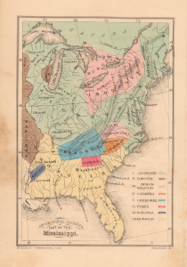 1844 Bowden Map of North American Indian Nations East of the Mississippi