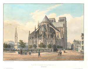 1845 Arnout View of the Apse of Notre Dame, Paris, France