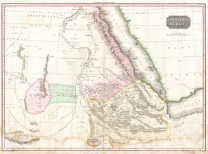 1818 Pinkerton Map of Nubia, Sudan and Abyssinia