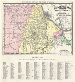 1892 Rand McNally Map of Abyssinia (Ethiopia)