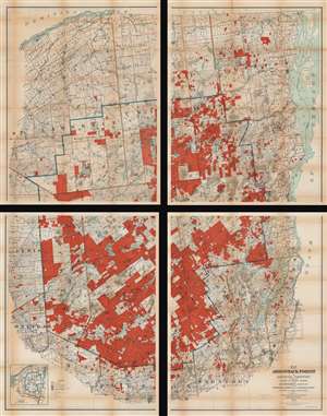 1909 Wood and Smith Wall Map of the Adirondacks, New York