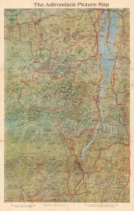 1922 Knight Pictorial Map of the Adirondacks, New York
