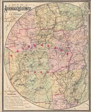 1895 Stoddard Map of the Adirondacks, New York