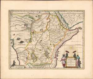 1635 Blaeu Map of Central Africa - Kingdom of Prester John