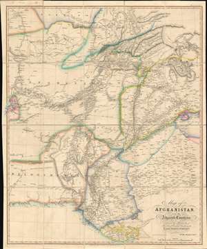 1842 Allen Case Map of Afghanistan issued for the First Anglo-Afghan War
