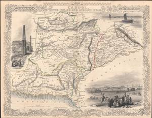 1851 Tallis / Rapkin Map of Afghanistan, Baluchistan, and the Punjab