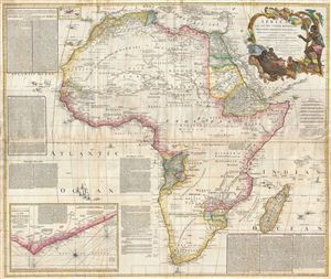 1794 Boulton and Anville Wall Map of Africa (most important 18th cntry map of Africa)