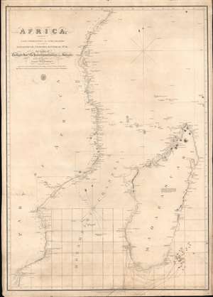 1828 Owen Nautical Chart Madagascar w/Manuscript Whaling Notes