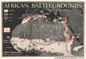 1942 Chapin Map of North Africa During World War II