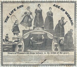 1835 Albert Alden Allegorical Broadside 'Life and Age of Woman'