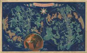 1953 Lucien Boucher Air France Double Hemisphere Celestial (surrealist)