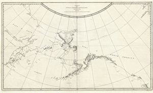 1784 Cook Map of the American Pacific Northwest (Alaska) and Northeast Asia