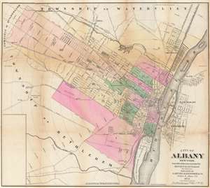 1873 Sampson and Davenport City Plan or Map of Albany, New York
