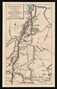 1758 Scots Magazine Map of Albany, Lake George and Lake Champlain